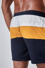 Load image into Gallery viewer, Navy / Tan Colourblock Swim Shorts - Allsport