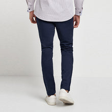 Load image into Gallery viewer, French Navy Skinny Fit Stretch Chino Trousers