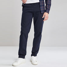Load image into Gallery viewer, Navy Blue Straight Fit Stretch Chino Trousers - Allsport
