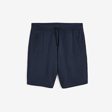 Load image into Gallery viewer, Navy Straight Fit Zip Pocket Jersey Shorts