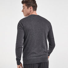 Load image into Gallery viewer, Charcoal Crew Neck Cotton Rich Jumper - Allsport