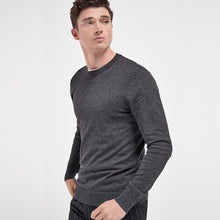 Load image into Gallery viewer, Charcoal Crew Neck Cotton Rich Jumper - Allsport
