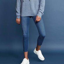 Load image into Gallery viewer, Dark Blue Jersey Cropped Leggings - Allsport