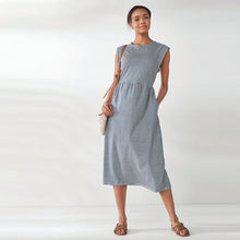 Load image into Gallery viewer, NAVY STRIPE TEE DRES - Allsport