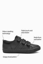 Load image into Gallery viewer, Black Leather Triple Strap Shoes - Allsport