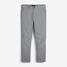 Load image into Gallery viewer, Grey Tapered Slim Fit Check Chinos - Allsport