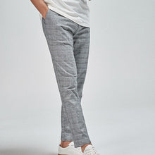 Load image into Gallery viewer, Grey Tapered Slim Fit Check Chinos - Allsport