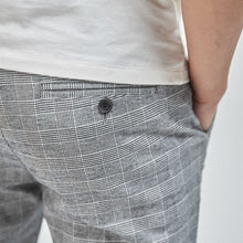 Load image into Gallery viewer, Grey Tapered Slim Fit Check Chinos - Allsport