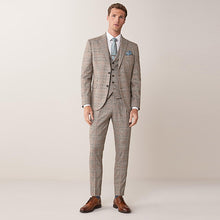 Load image into Gallery viewer, Taupe Check Slim Fit Suit: Jacket - Allsport