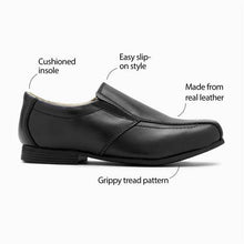 Load image into Gallery viewer, Black Leather Formal Loafers (Older) - Allsport