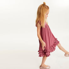 Load image into Gallery viewer, Pink Ruffle Satin Dress (3-12yrs)