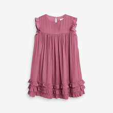 Load image into Gallery viewer, Pink Ruffle Satin Dress (3-12yrs)