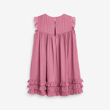 Load image into Gallery viewer, Pink Ruffle Satin Dress (3-12yrs)