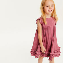 Load image into Gallery viewer, Pink Ruffle Satin Dress (3-12yrs)