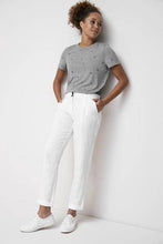 Load image into Gallery viewer, WHITE LINEN TAPER TROUSERS - Allsport