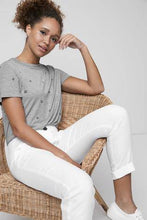 Load image into Gallery viewer, WHITE LINEN TAPER TROUSERS - Allsport