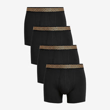 Load image into Gallery viewer, Black Pattern Waisband A-Front Boxers 4 Pack - Allsport