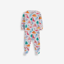 Load image into Gallery viewer, Bleu Dinosaur 3 Pack Appliqué Character Sleepsuits (0-18mths) - Allsport