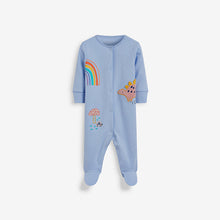 Load image into Gallery viewer, Bleu Dinosaur 3 Pack Appliqué Character Sleepsuits (0-18mths) - Allsport