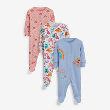 Load image into Gallery viewer, Bleu Dinosaur 3 Pack Appliqué Character Sleepsuits (0-18mths) - Allsport