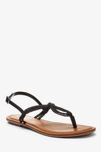 Load image into Gallery viewer, Black Forever Comfort® Double Plait Toe Thong Sandals - Allsport
