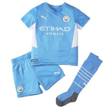 Load image into Gallery viewer, Man City Home Youth Football Mini Kit 21/22 - Allsport