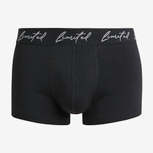 Load image into Gallery viewer, Black Limited Waistband Hipster Boxers 4 Pack
