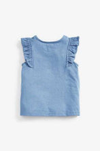 Load image into Gallery viewer, Broderie Frill GOTS Organic Blue Vest - Allsport
