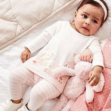 Load image into Gallery viewer, White/Pink Bunny T-Shirt, Leggings And Headband Set (0mths-18mths) - Allsport
