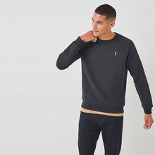 Load image into Gallery viewer, Navy Regular Fit Crew Sweatshirt