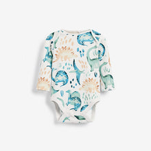Load image into Gallery viewer, Baby 5 Pack Blue Dinosaur Long Sleeve Bodysuits (0mths-12mths) - Allsport