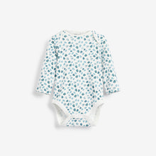 Load image into Gallery viewer, Baby 5 Pack Blue Dinosaur Long Sleeve Bodysuits (0mths-12mths) - Allsport