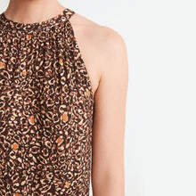 Load image into Gallery viewer, Brown Animal Halterneck Dress - Allsport
