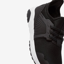 Load image into Gallery viewer, Black Elastic Lace Trainers (Older Boys)