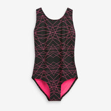 Load image into Gallery viewer, Black / Pink Sports Swimsuit (3-12yrs) - Allsport