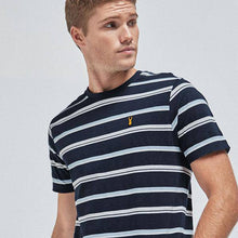 Load image into Gallery viewer, Navy Stripe Slim Fit T-Shirt - Allsport