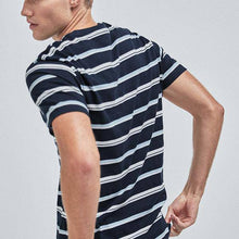 Load image into Gallery viewer, Navy Stripe Slim Fit T-Shirt - Allsport