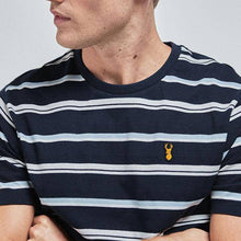 Load image into Gallery viewer, Navy Stripe Slim Fit T-Shirt - Allsport