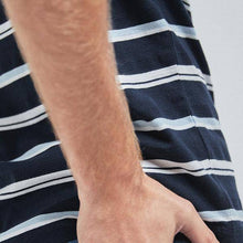 Load image into Gallery viewer, Navy Stripe Slim Fit T-Shirt - Allsport