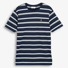 Load image into Gallery viewer, Navy Stripe Slim Fit T-Shirt - Allsport