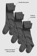 Load image into Gallery viewer, Grey 3 Pack School Tights - Allsport