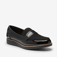 Load image into Gallery viewer, Black Forever Comfort® Brogue Detail Chunky Sole Forever Comfort Loafers
