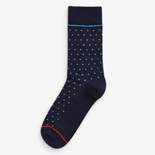 Load image into Gallery viewer, Navy Pattern Socks Five Pack - Allsport