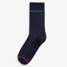 Load image into Gallery viewer, Navy Pattern Socks Five Pack - Allsport