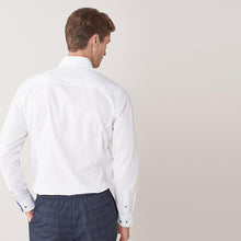 Load image into Gallery viewer, White/Blue Slim Fit Single Cuff Easy Iron Button Down Oxford Shirts 2 Pack