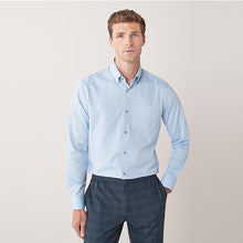 Load image into Gallery viewer, White/Blue Slim Fit Single Cuff Easy Iron Button Down Oxford Shirts 2 Pack