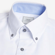 Load image into Gallery viewer, White/Blue Slim Fit Single Cuff Easy Iron Button Down Oxford Shirts 2 Pack