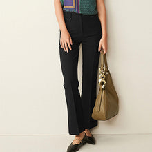 Load image into Gallery viewer, Black Bootcut Tailored Elasticated Back Boot Cut Trousers