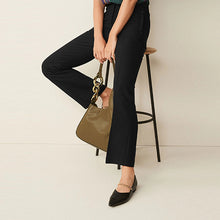 Load image into Gallery viewer, Black Bootcut Tailored Elasticated Back Boot Cut Trousers