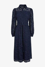 Load image into Gallery viewer, Navy Lace Shirt Dress - Allsport